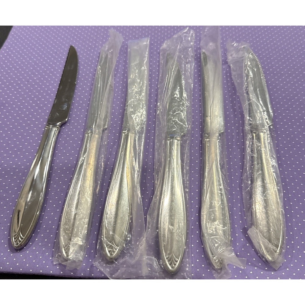 Lenox Covington Stainless Steel Flatware Serrated Knife Knives‎ Set of 6 NEW
